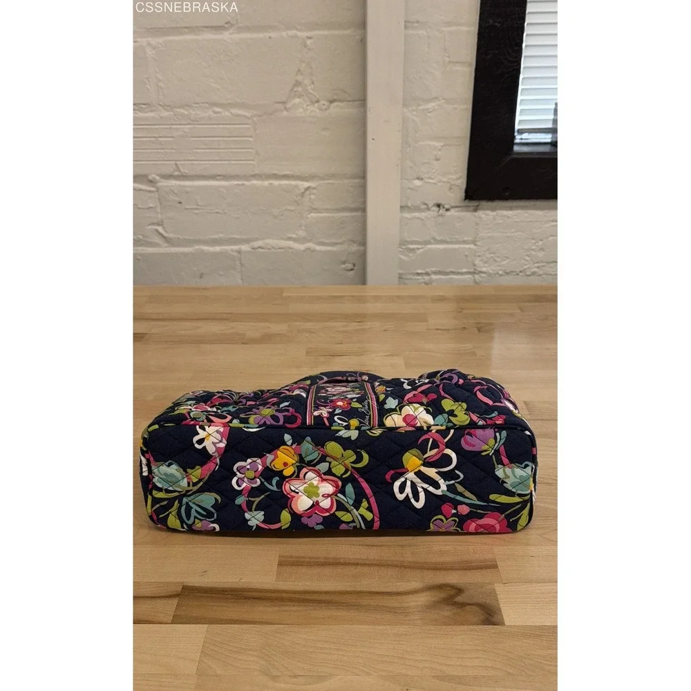 Vera Bradley Navy Floral Midnight Blues Quilted Handbag Small Tote
